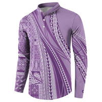 Pasifika Women's Day - Samoa Siapo Malu Tattoo Inspired Button Sweatshirt Lavender
