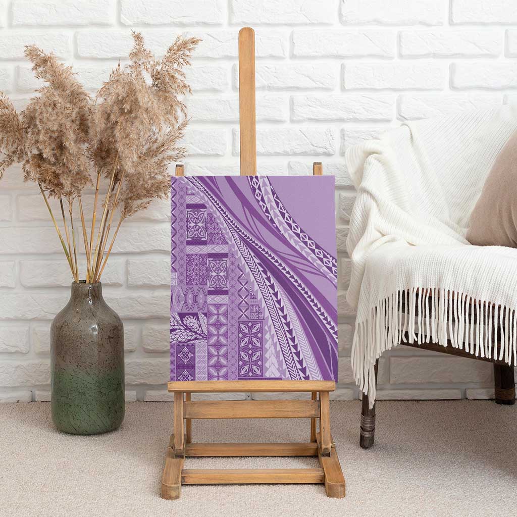 Pasifika Women's Day - Samoa Siapo Malu Tattoo Inspired Canvas Wall Art Lavender