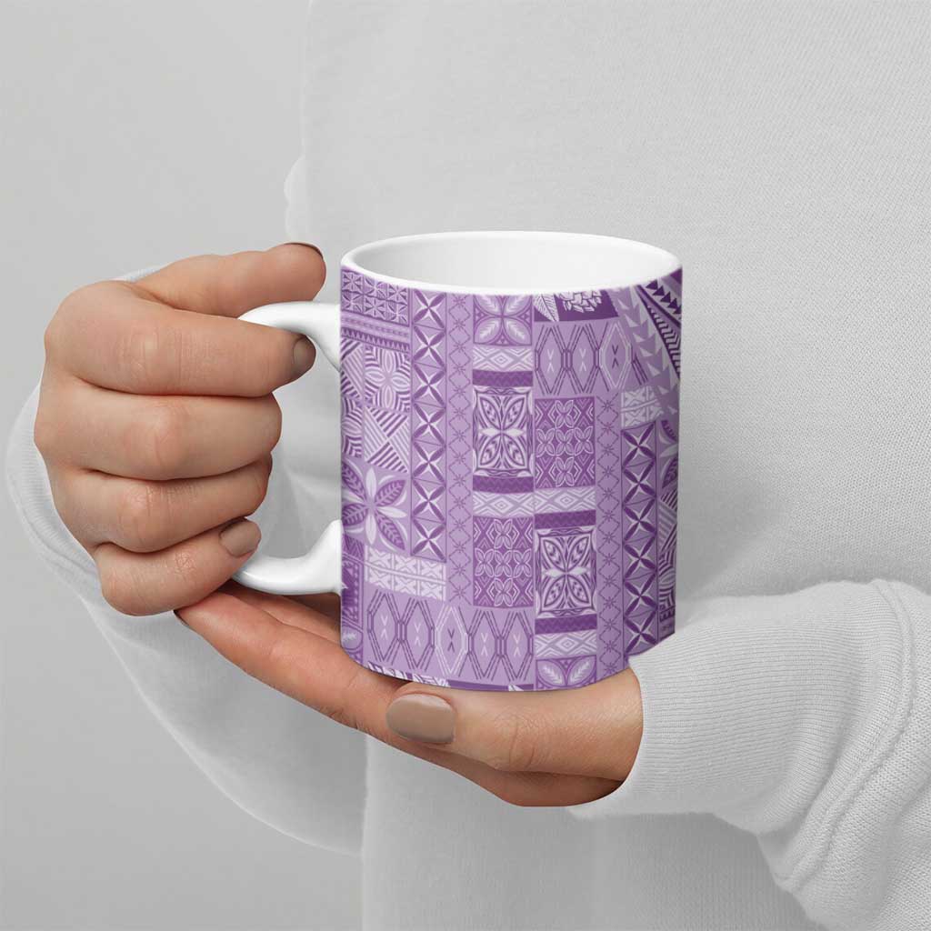 Pasifika Women's Day - Samoa Siapo Malu Tattoo Inspired Ceramic Mug Lavender
