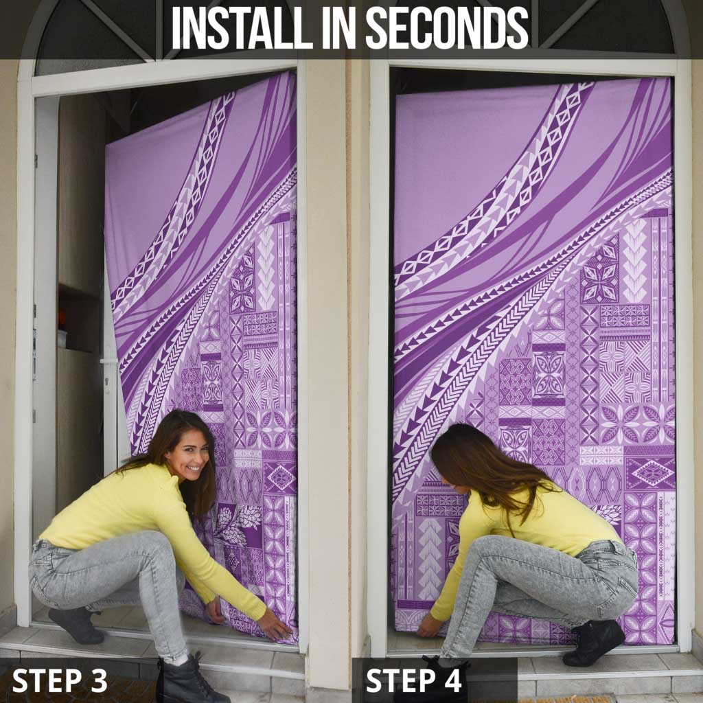 Pasifika Women's Day - Samoa Siapo Malu Tattoo Inspired Door Cover Lavender