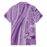 Pasifika Women's Day - Samoa Siapo Malu Tattoo Inspired Family Matching Summer Maxi Dress and Hawaiian Shirt Lavender LT7 - Polynesian Pride