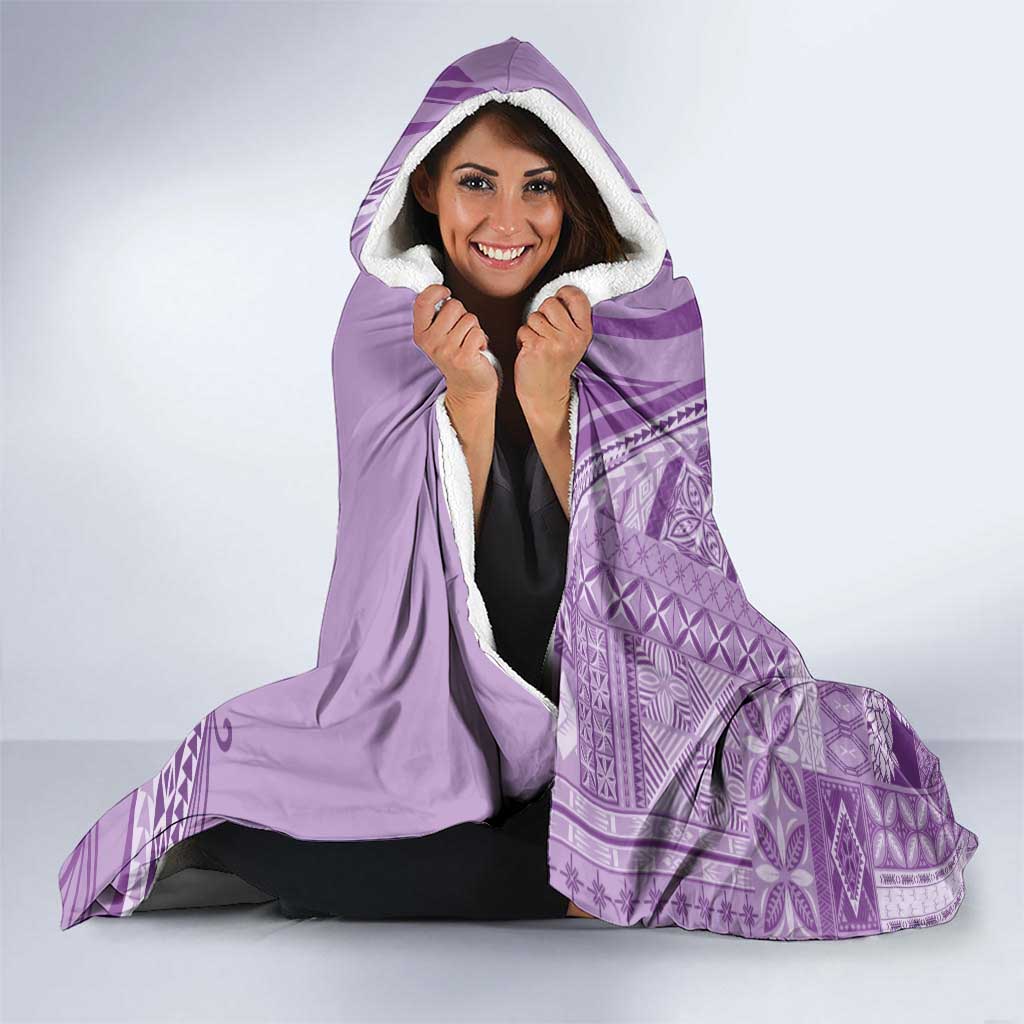 Pasifika Women's Day - Samoa Siapo Malu Tattoo Inspired Hooded Blanket Lavender