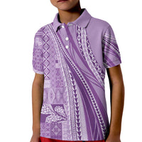 Pasifika Women's Day - Samoa Siapo Malu Tattoo Inspired Kid Polo Shirt Lavender