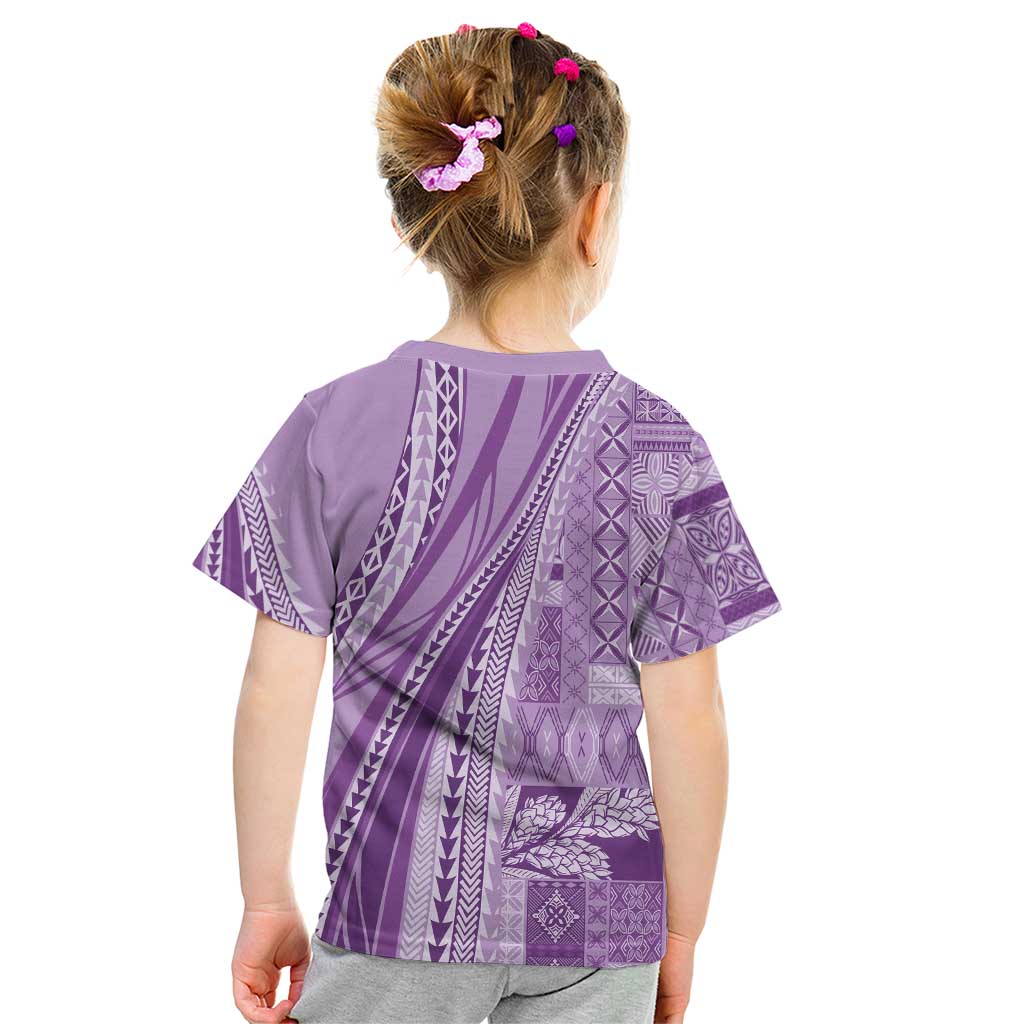 Pasifika Women's Day - Samoa Siapo Malu Tattoo Inspired Kid T Shirt Lavender