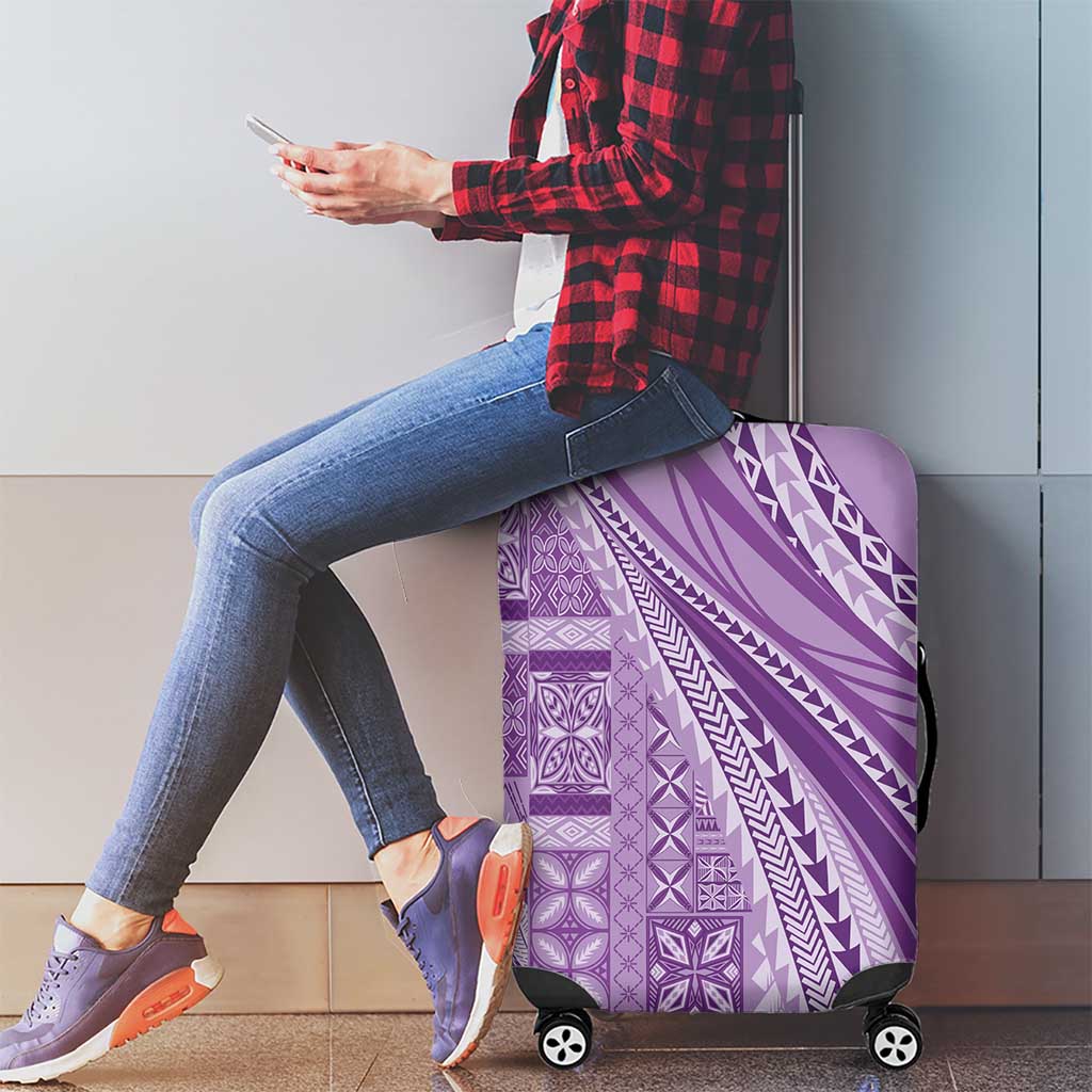 Pasifika Women's Day - Samoa Siapo Malu Tattoo Inspired Luggage Cover Lavender