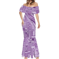 Pasifika Women's Day - Samoa Siapo Malu Tattoo Inspired Mermaid Dress Lavender