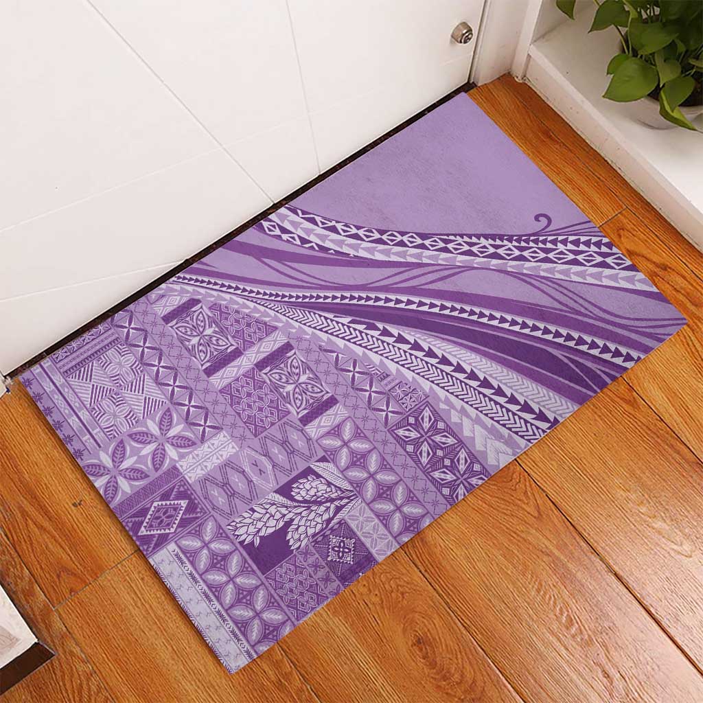 Pasifika Women's Day - Samoa Siapo Malu Tattoo Inspired Rubber Doormat Lavender
