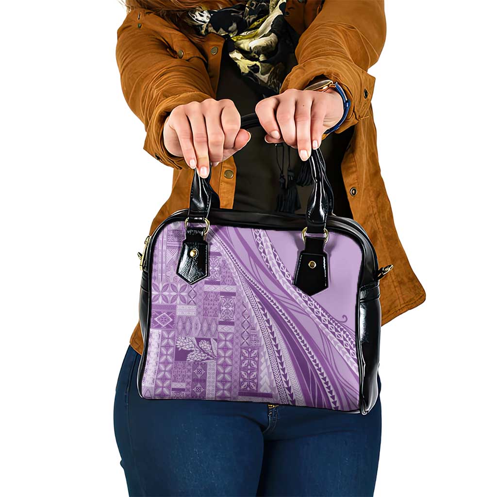 Pasifika Women's Day - Samoa Siapo Malu Tattoo Inspired Shoulder Handbag Lavender