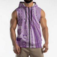 Pasifika Women's Day - Samoa Siapo Malu Tattoo Inspired Sleeveless Zip Hoodie Lavender