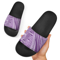 Pasifika Women's Day - Samoa Siapo Malu Tattoo Inspired Slide Sandals Lavender