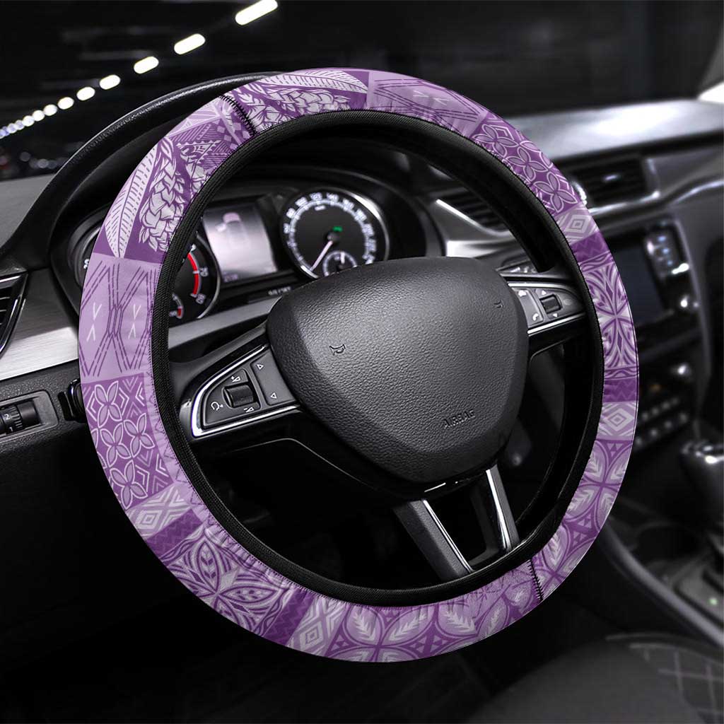 Pasifika Women's Day - Samoa Siapo Malu Tattoo Inspired Steering Wheel Cover Lavender