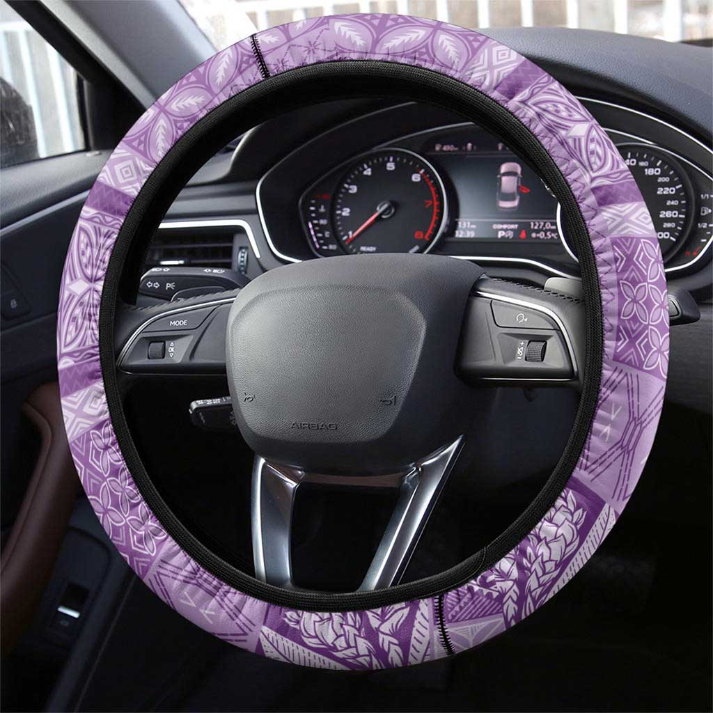 Pasifika Women's Day - Samoa Siapo Malu Tattoo Inspired Steering Wheel Cover Lavender