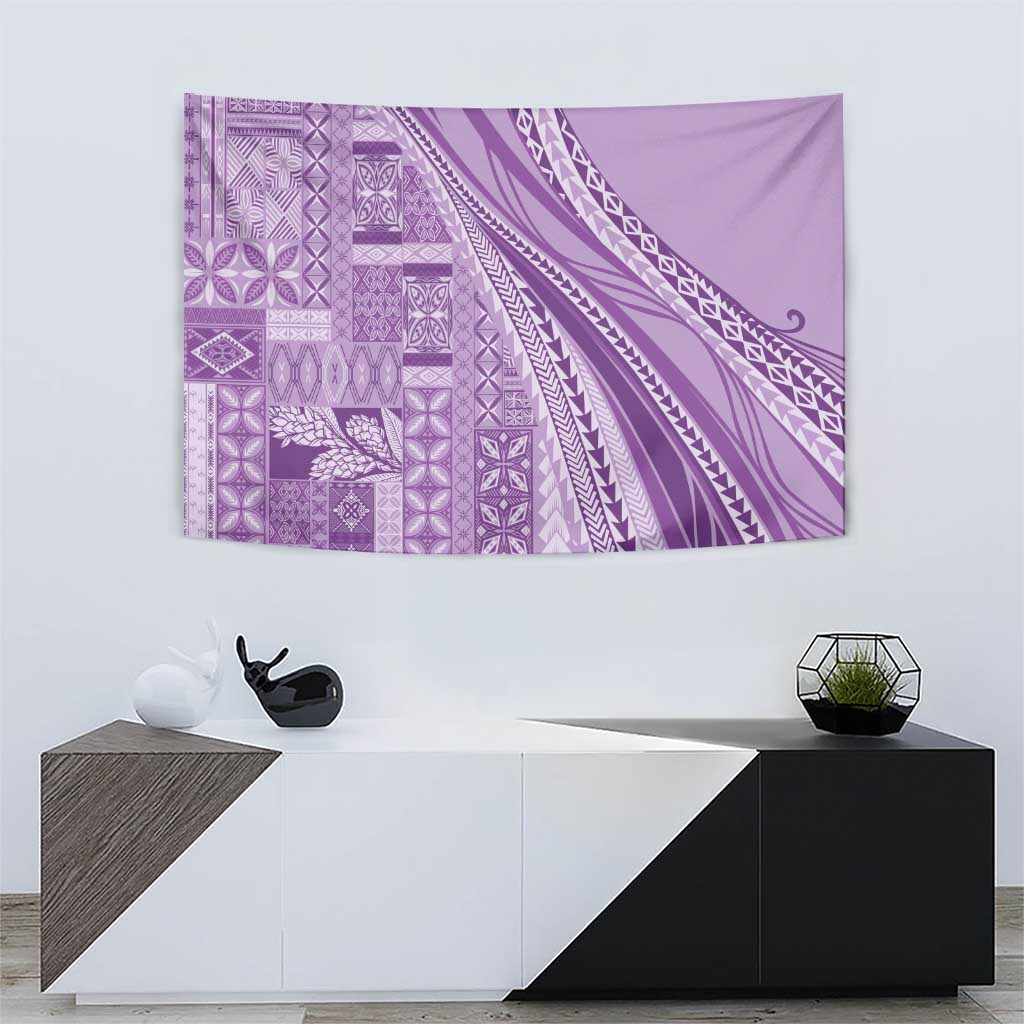 Pasifika Women's Day - Samoa Siapo Malu Tattoo Inspired Tapestry Lavender