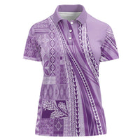 Pasifika Women's Day - Samoa Siapo Malu Tattoo Inspired Women Polo Shirt Lavender