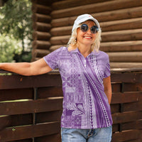 Pasifika Women's Day - Samoa Siapo Malu Tattoo Inspired Women Polo Shirt Lavender