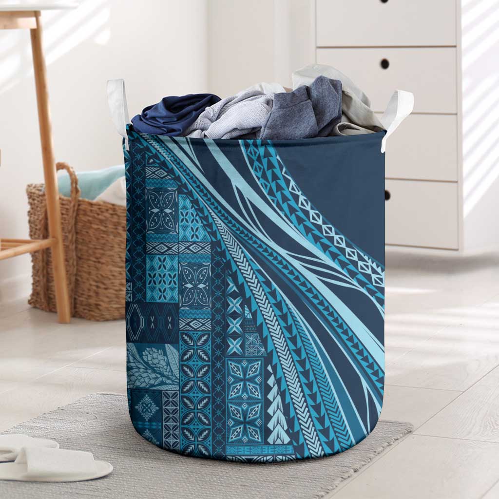 Pasifika Women's Day - Samoa Siapo Malu Tattoo Inspired Laundry Basket Navy Blue