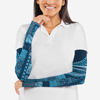 Pasifika Women's Day - Samoa Siapo Malu Tattoo Inspired Arm Sleeves Navy Blue