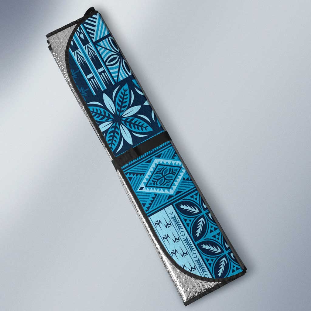 Pasifika Women's Day - Samoa Siapo Malu Tattoo Inspired Auto Sun Shade Navy Blue
