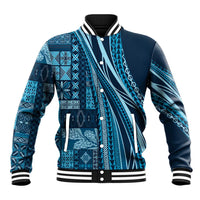 Pasifika Women's Day - Samoa Siapo Malu Tattoo Inspired Baseball Jacket Navy Blue