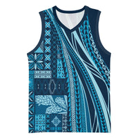 Pasifika Women's Day - Samoa Siapo Malu Tattoo Inspired Basketball Jersey Navy Blue