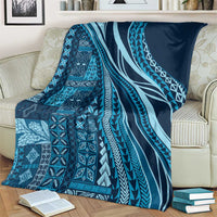 Pasifika Women's Day - Samoa Siapo Malu Tattoo Inspired Blanket Navy Blue