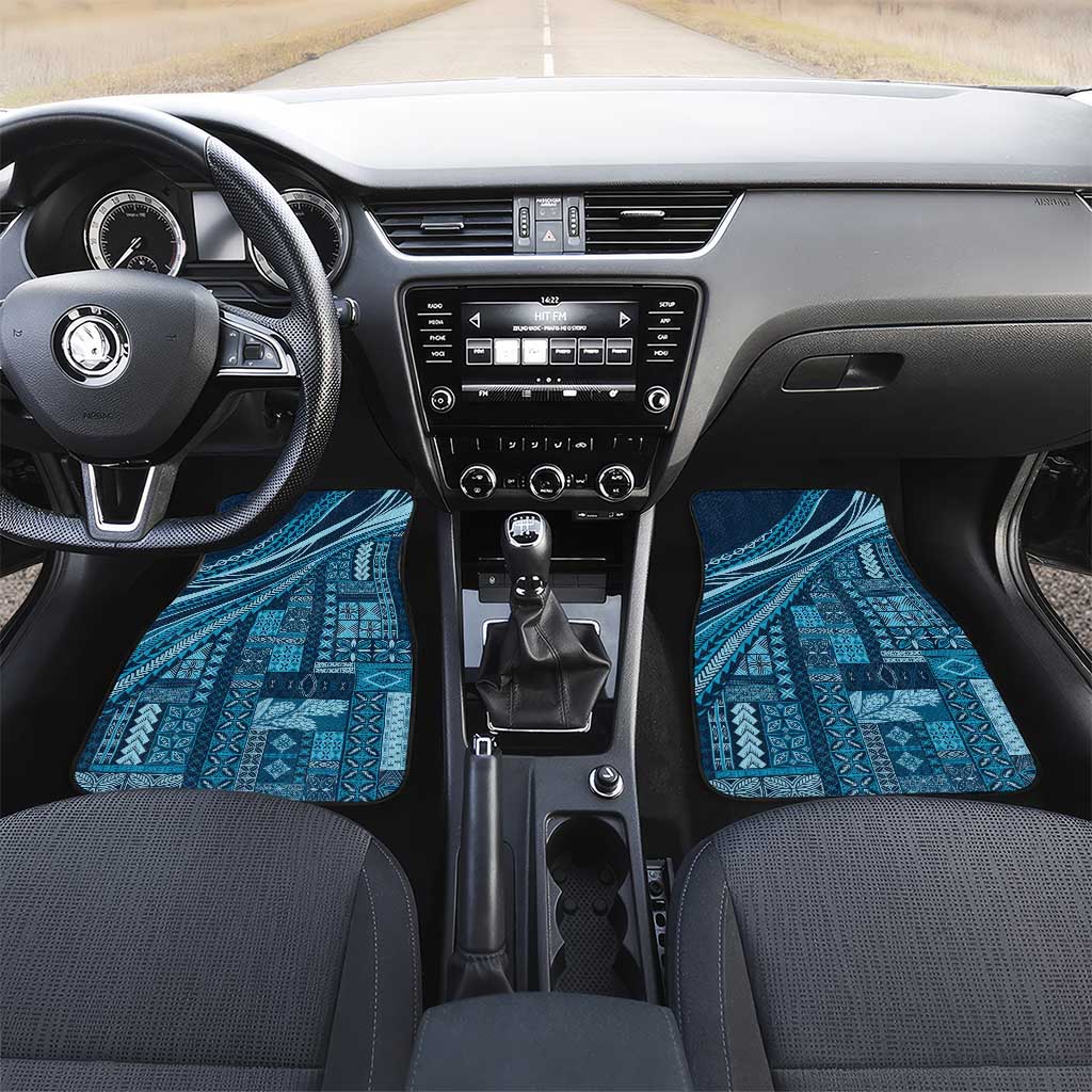 Pasifika Women's Day - Samoa Siapo Malu Tattoo Inspired Car Mats Navy Blue