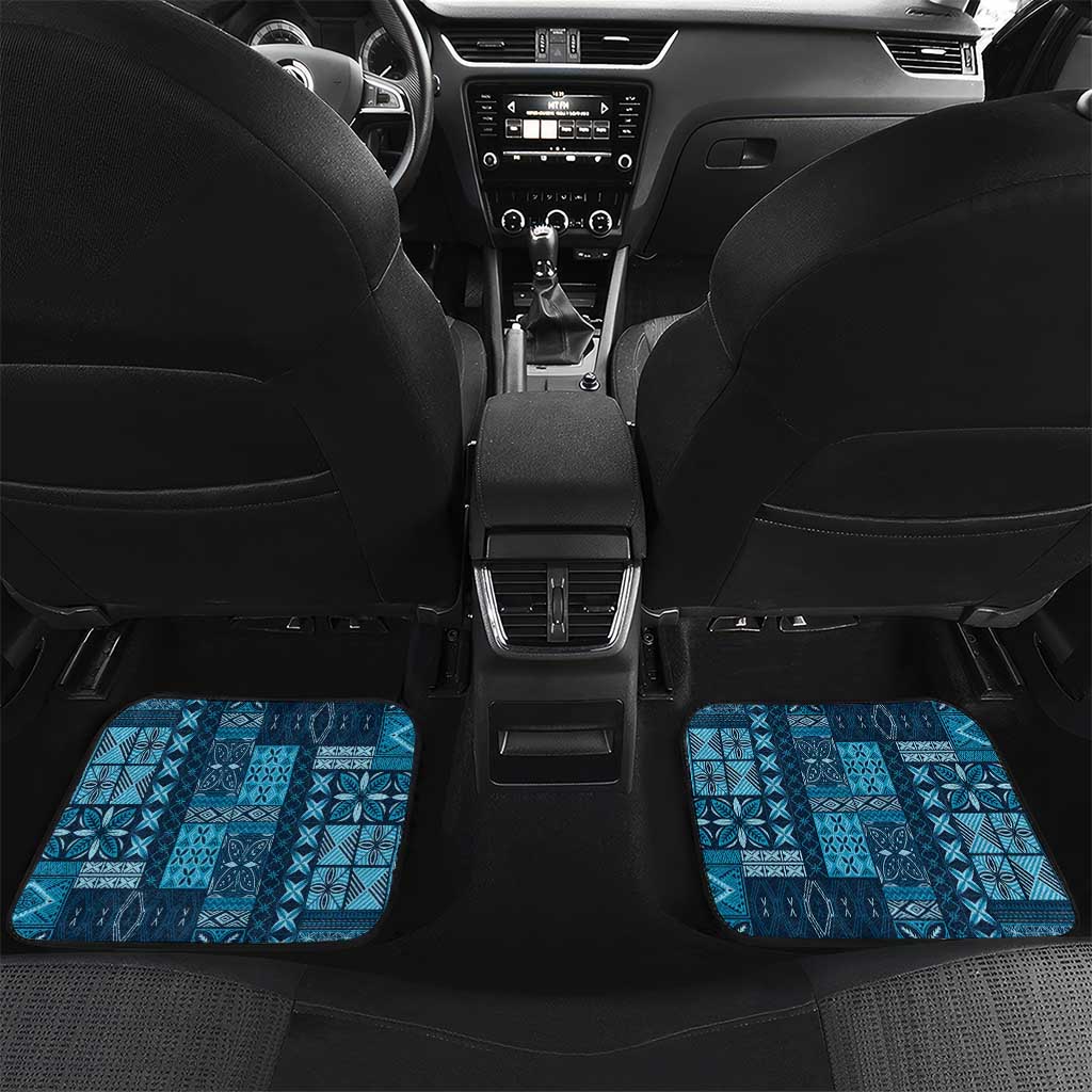 Pasifika Women's Day - Samoa Siapo Malu Tattoo Inspired Car Mats Navy Blue