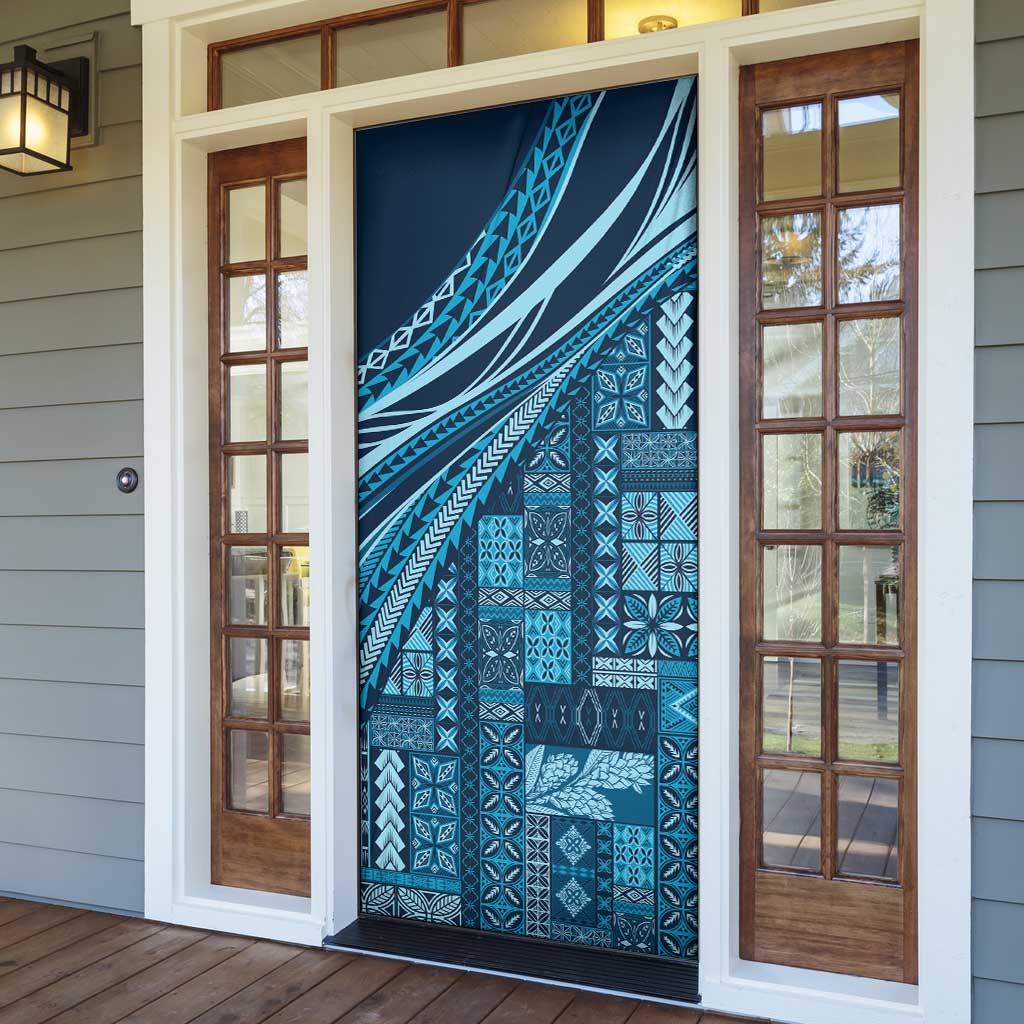 Pasifika Women's Day - Samoa Siapo Malu Tattoo Inspired Door Cover Navy Blue