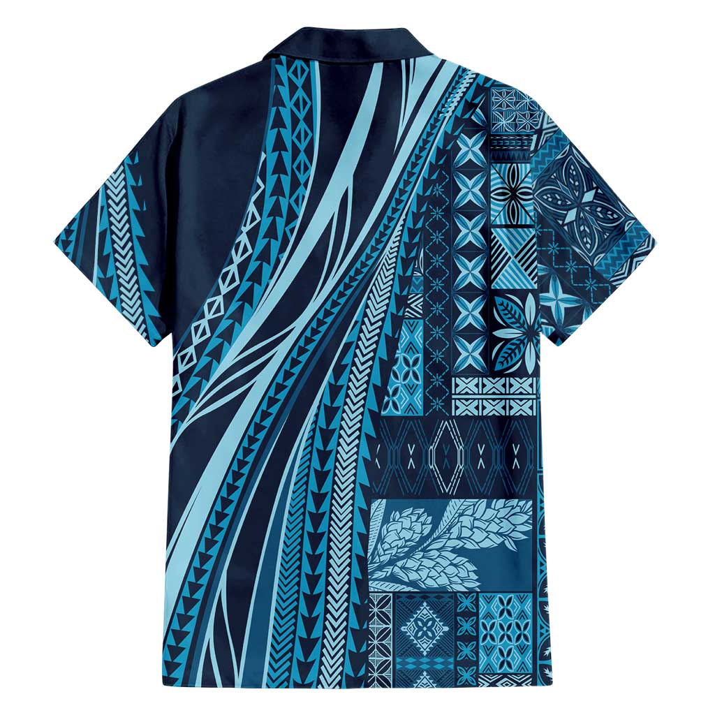 Pasifika Women's Day - Samoa Siapo Malu Tattoo Inspired Family Matching Puletasi and Hawaiian Shirt Navy Blue LT7 - Polynesian Pride