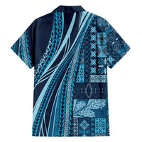 Pasifika Women's Day - Samoa Siapo Malu Tattoo Inspired Family Matching Summer Maxi Dress and Hawaiian Shirt Navy Blue LT7 - Polynesian Pride