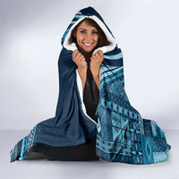 Pasifika Women's Day - Samoa Siapo Malu Tattoo Inspired Hooded Blanket Navy Blue