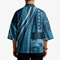 Pasifika Women's Day - Samoa Siapo Malu Tattoo Inspired Kimono Navy Blue