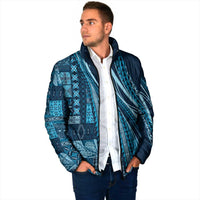 Pasifika Women's Day - Samoa Siapo Malu Tattoo Inspired Padded Jacket Navy Blue