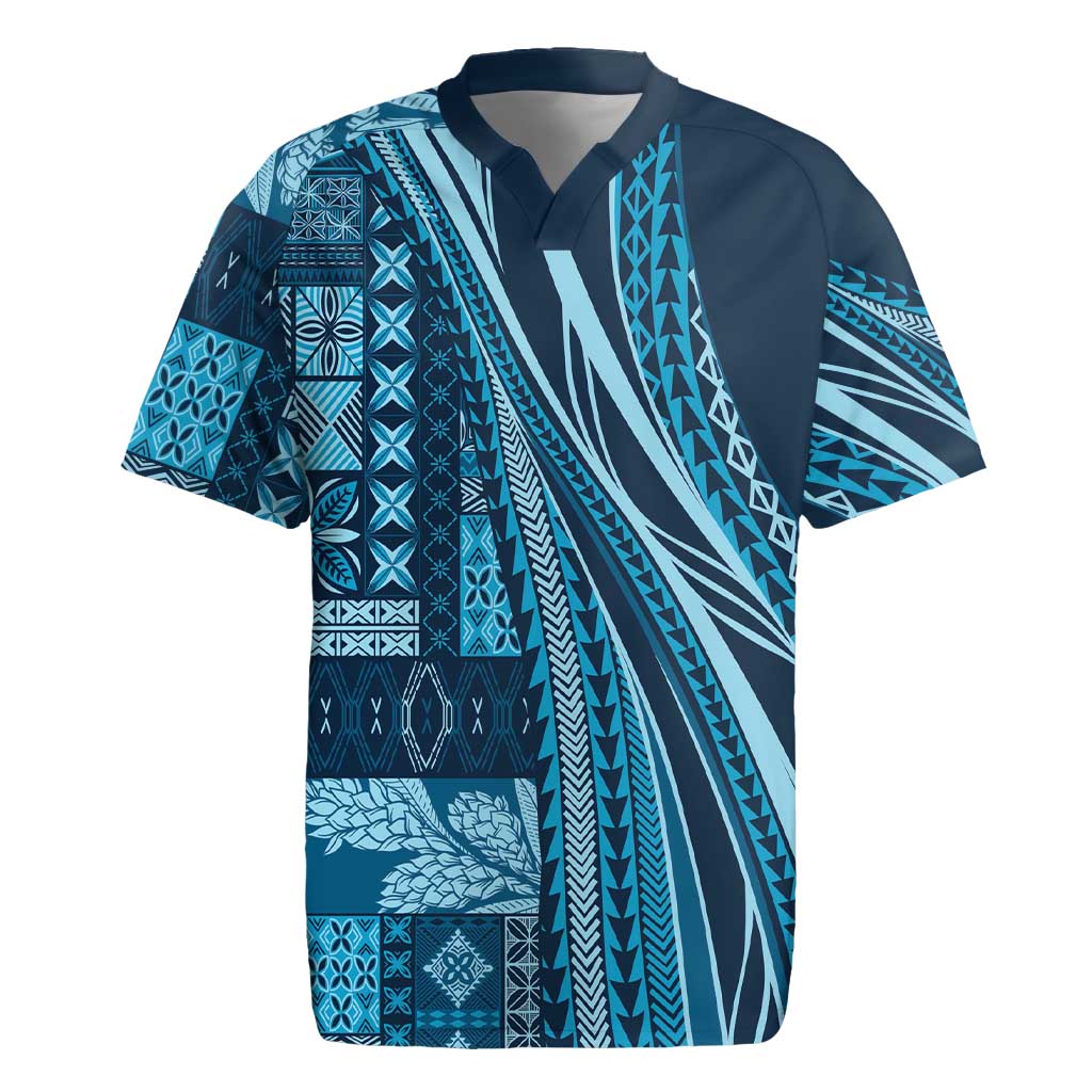 Pasifika Women's Day - Samoa Siapo Malu Tattoo Inspired Rugby Jersey Navy Blue