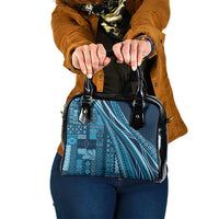 Pasifika Women's Day - Samoa Siapo Malu Tattoo Inspired Shoulder Handbag Navy Blue LT7 One Size Navy Blue - Polynesian Pride