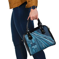 Pasifika Women's Day - Samoa Siapo Malu Tattoo Inspired Shoulder Handbag Navy Blue LT7 - Polynesian Pride