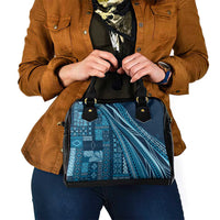 Pasifika Women's Day - Samoa Siapo Malu Tattoo Inspired Shoulder Handbag Navy Blue LT7 - Polynesian Pride