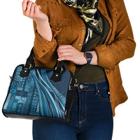Pasifika Women's Day - Samoa Siapo Malu Tattoo Inspired Shoulder Handbag Navy Blue LT7 - Polynesian Pride
