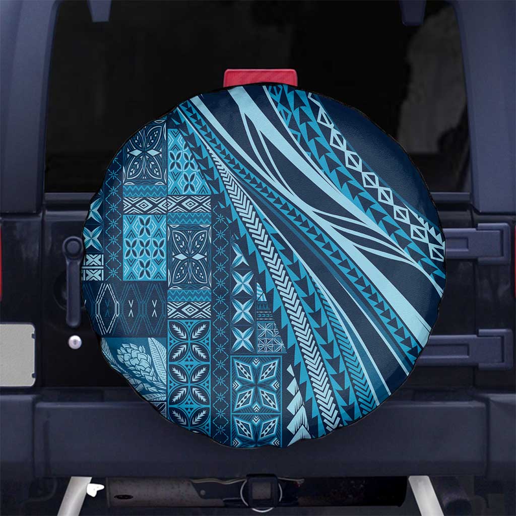 Pasifika Women's Day - Samoa Siapo Malu Tattoo Inspired Spare Tire Cover Navy Blue LT7 No hole Navy Blue - Polynesian Pride
