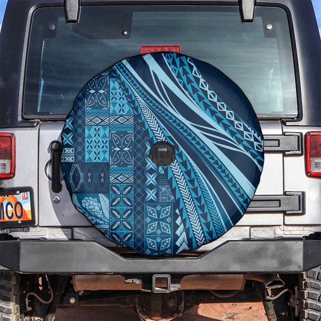 Pasifika Women's Day - Samoa Siapo Malu Tattoo Inspired Spare Tire Cover Navy Blue LT7 Navy Blue - Polynesian Pride
