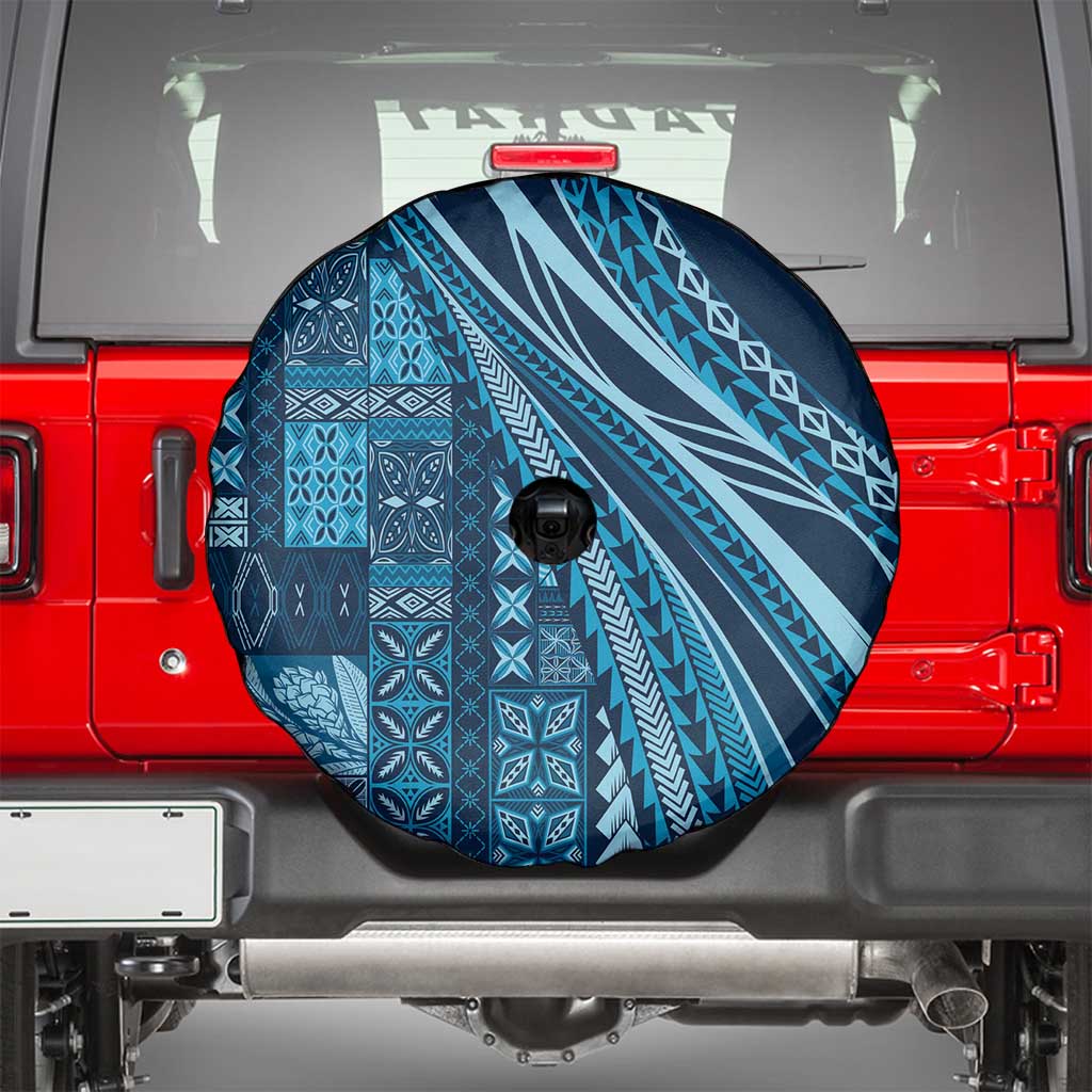Pasifika Women's Day - Samoa Siapo Malu Tattoo Inspired Spare Tire Cover Navy Blue LT7 - Polynesian Pride