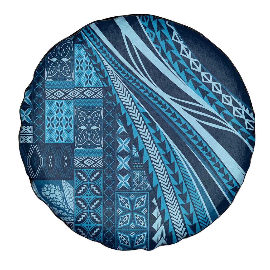 Pasifika Women's Day - Samoa Siapo Malu Tattoo Inspired Spare Tire Cover Navy Blue LT7 - Polynesian Pride
