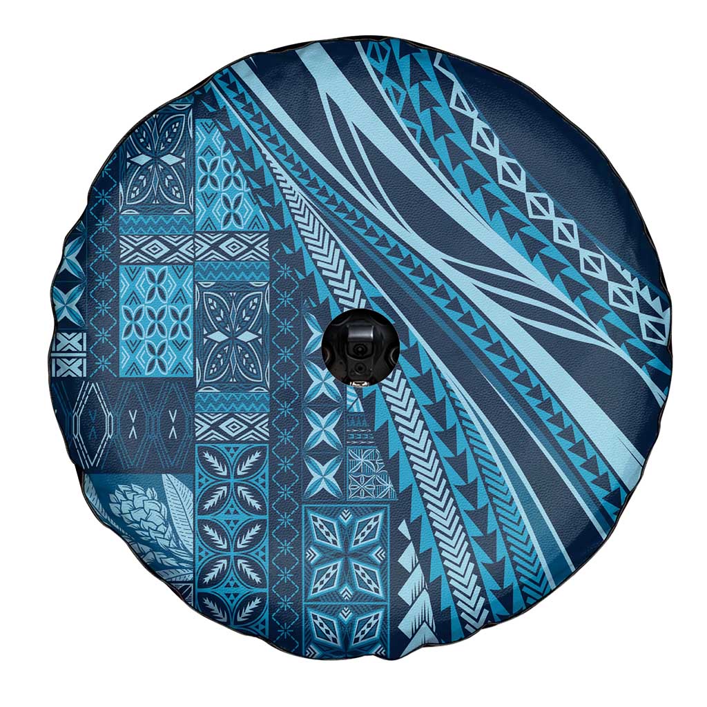Pasifika Women's Day - Samoa Siapo Malu Tattoo Inspired Spare Tire Cover Navy Blue LT7 - Polynesian Pride