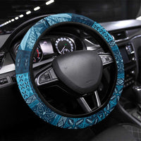 Pasifika Women's Day - Samoa Siapo Malu Tattoo Inspired Steering Wheel Cover Navy Blue