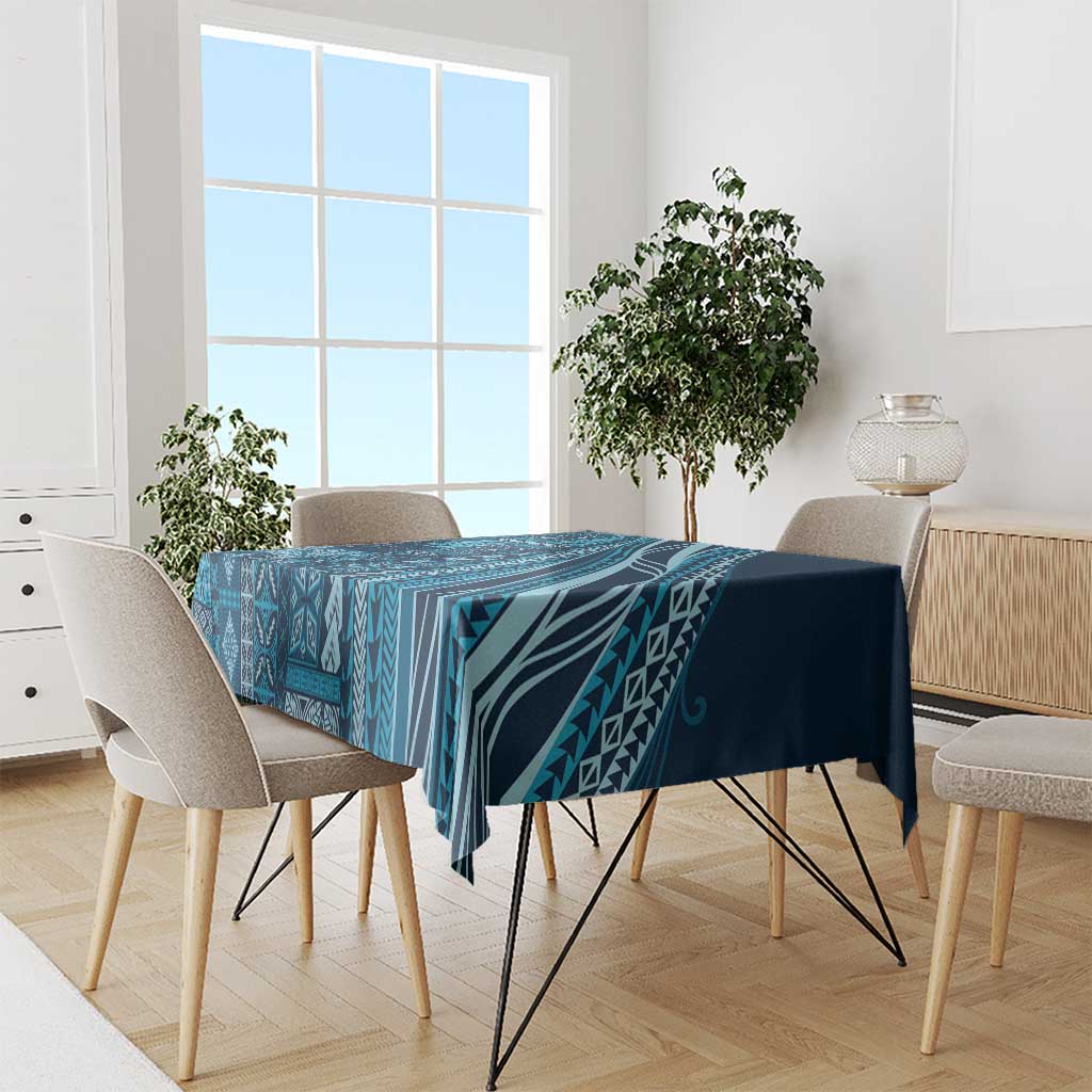 Pasifika Women's Day - Samoa Siapo Malu Tattoo Inspired Tablecloth Navy Blue
