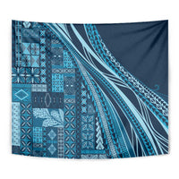 Pasifika Women's Day - Samoa Siapo Malu Tattoo Inspired Tapestry Navy Blue