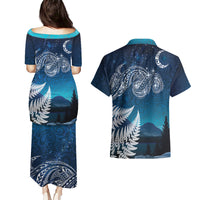 New Zealand Matariki Couples Matching Puletasi and Hawaiian Shirt Starry Night Style LT7 - Polynesian Pride