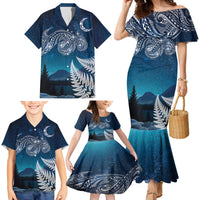 New Zealand Matariki Family Matching Mermaid Dress and Hawaiian Shirt Starry Night Style LT7 - Polynesian Pride