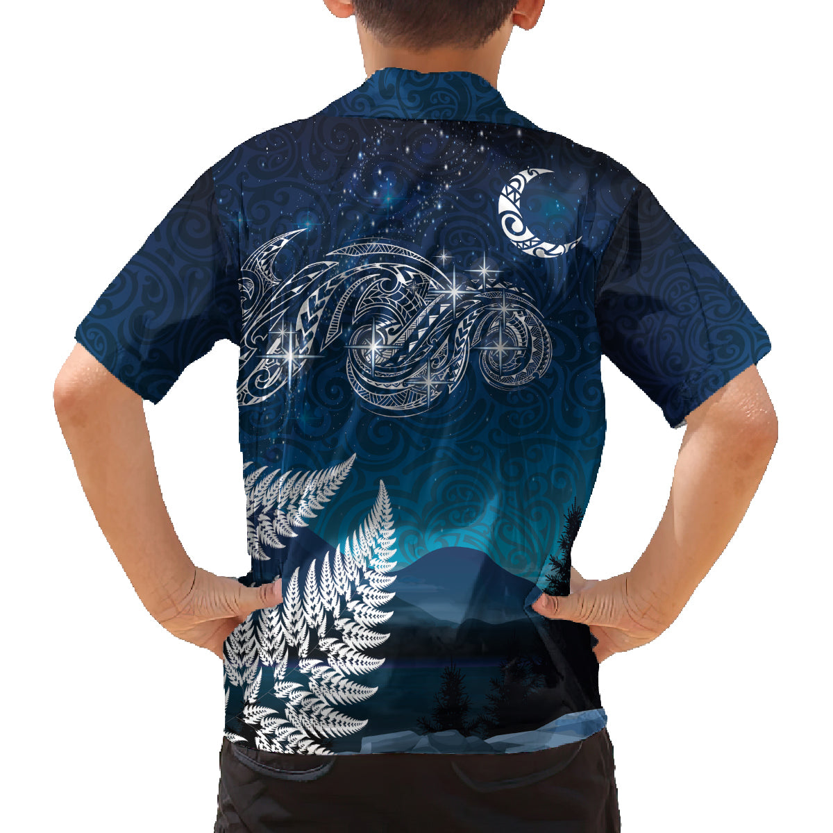New Zealand Matariki Family Matching Puletasi and Hawaiian Shirt Starry Night Style LT7 - Polynesian Pride
