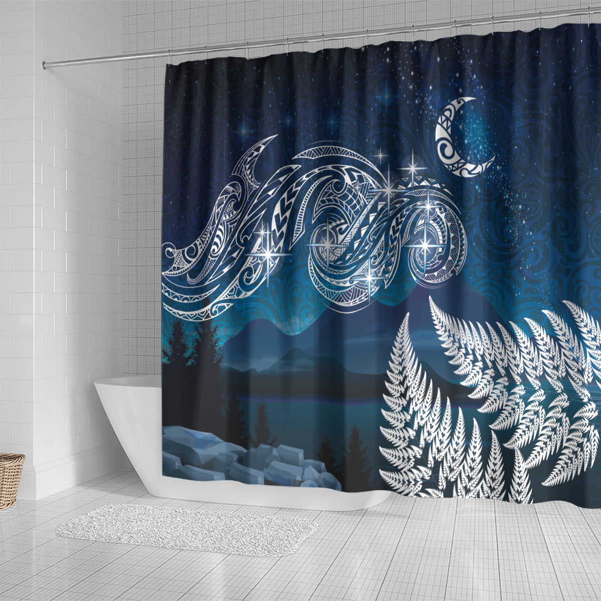 New Zealand Matariki Shower Curtain Starry Night Style LT7 - Polynesian Pride
